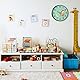 Relaxdays Wanduhr AFFE, Ø 29,5 cm, Affenuhr für Kinder, Kinderzimmeruhr Jungen & Mädchen, analog, Kinderuhr Wand, türkis
