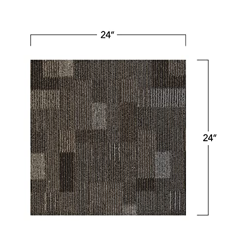 Image of Mohawk Basics 24 inch x 24 inch Berber (Loop pile), 0.09 inch Pile Height, Carpet Tile, PET Fiber, Coffee Color, (24 Tiles), (96 sqft /carton)