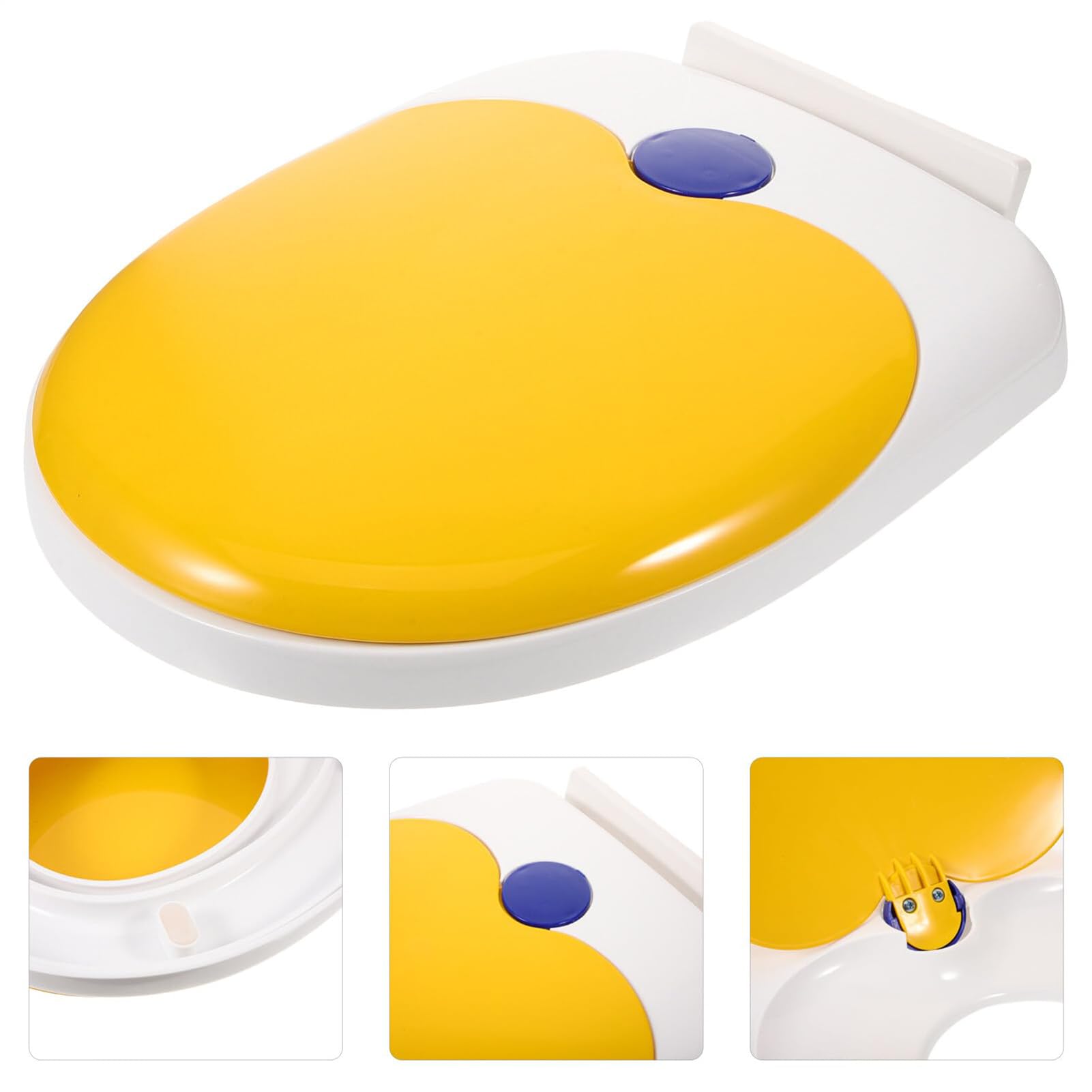Wttfc Copriwater per Famiglia, Fondo Fisso Rimovibile Sedile WC con Seggiolino, Tavoletta WC Forma U per Bambini E Adulti,Tavoletta Water Forma A U Soft-Close, Pp,34 * 43 Cm,Bianca