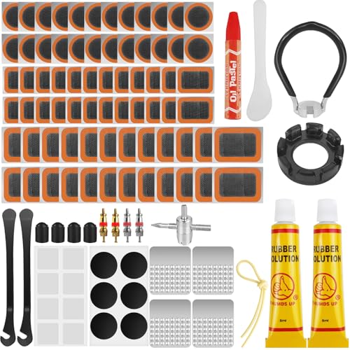 Ysimple 108 Pièces Kit Rustine Velo,Rustine Chambre a Air,Kit Reparation Velo,Kit de Reparation Pneu Vélo,Kit Reparation Pneu Velo,pour Rustine Vélo Chambre...