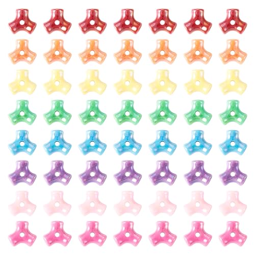 FASHEWELRY 1 Box Acrylic Tri Beads Bulk Mix Colored Plastic Kandi Pony Beads Candy Color Triangle Bead for Jewelry Making DIY Bracelets Necklace Party Decoration Supplies