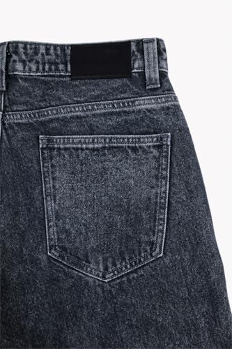 Image of SNITCH Men Casual Jeans | Acid-Washed Baggy Fit with Turned-Up Cuffs & Relaxed Wide-Leg Style | 100% Cotton Fabric for Streetwear & Winter Comfort