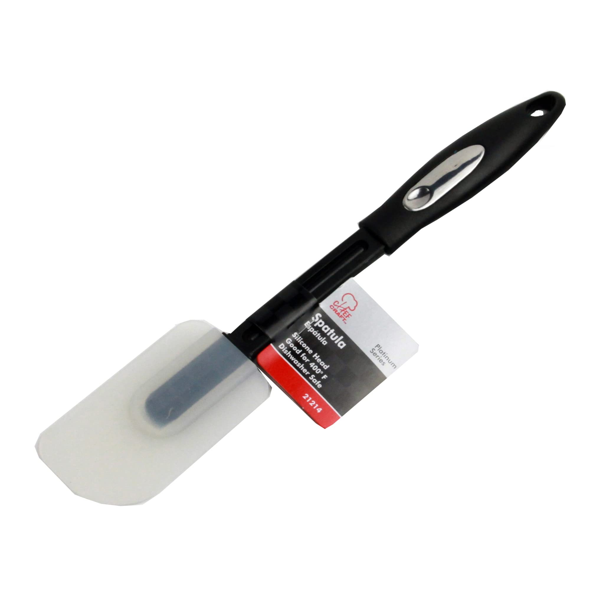 Chef Craft 21214 1-Piece High Temperature Silicone Spatula, Black Handle with Clear Spatula, 12-1/4-Inch by Chef Craft