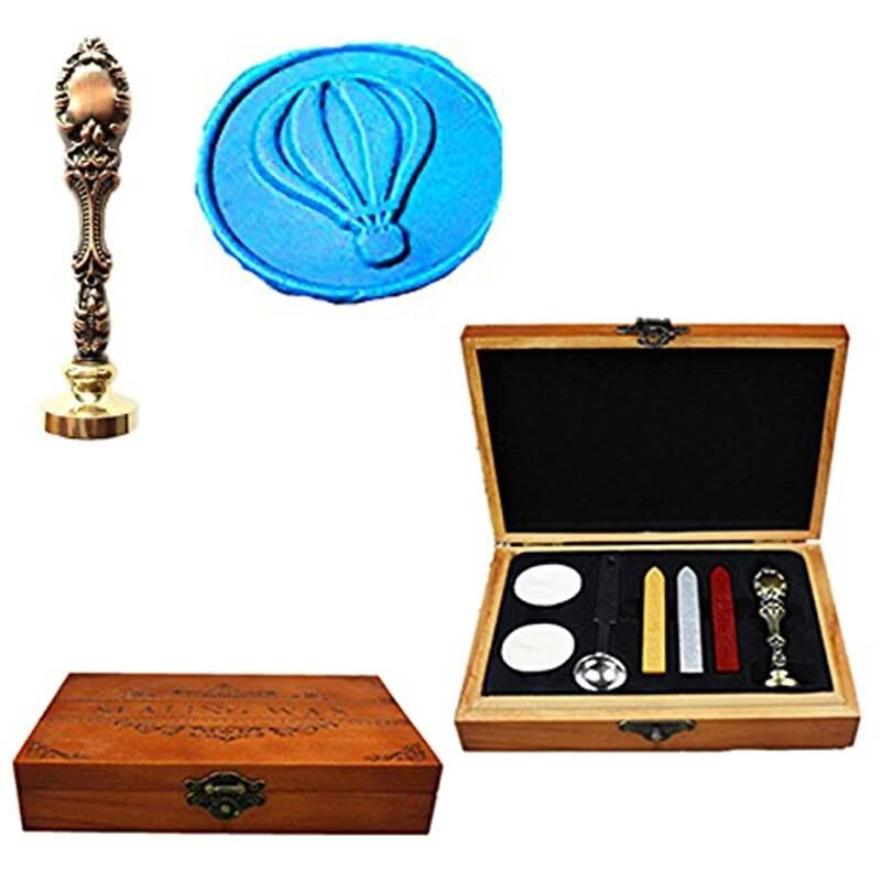 Boîte en bois de luxe avec kit scellage cire à offrir pour passionnés de papeterie