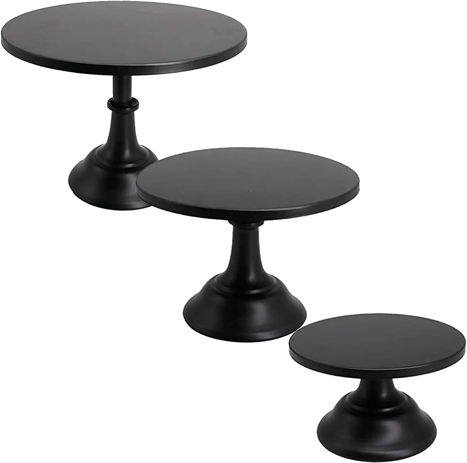 Set of 3 Pieces Black Iron Cake Stands 12" 10" 8" Cake