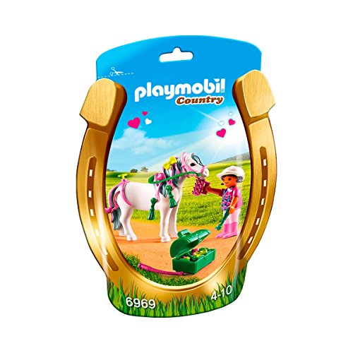 PLAYMOBIL Granja de Ponis - Jinete con Poni Corazón (6969)