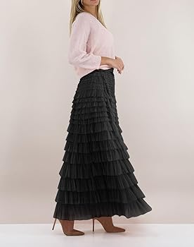 ＊Bluelea Tulle tiered skirt black36＊ 61hMNB8G0HL._UY1000_.jpg