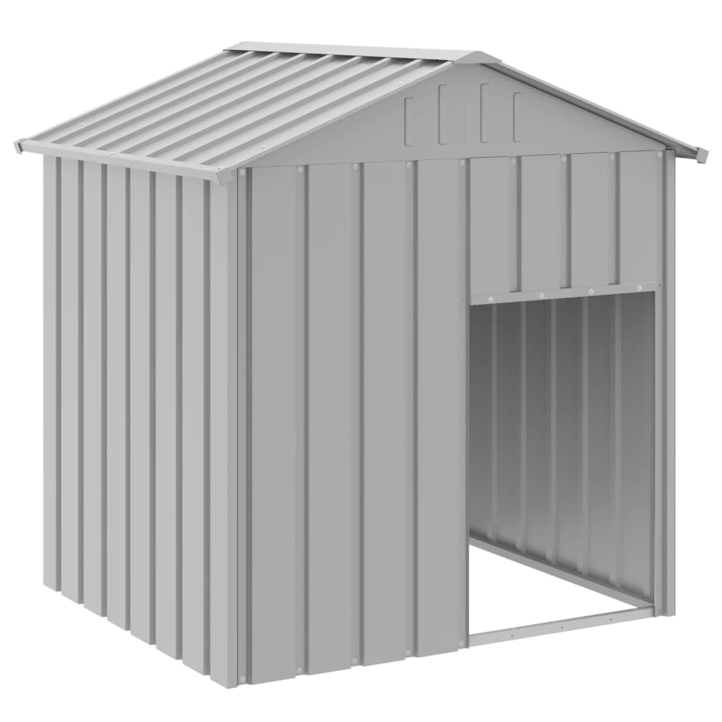 BaraSh Casetta Cani Tetto Grigio Chiaro 117x103x123 cm Acciaio Zincato,Casetta Cani,Casette per Cani,Casetta Cani Esterno(SPU:172350)
