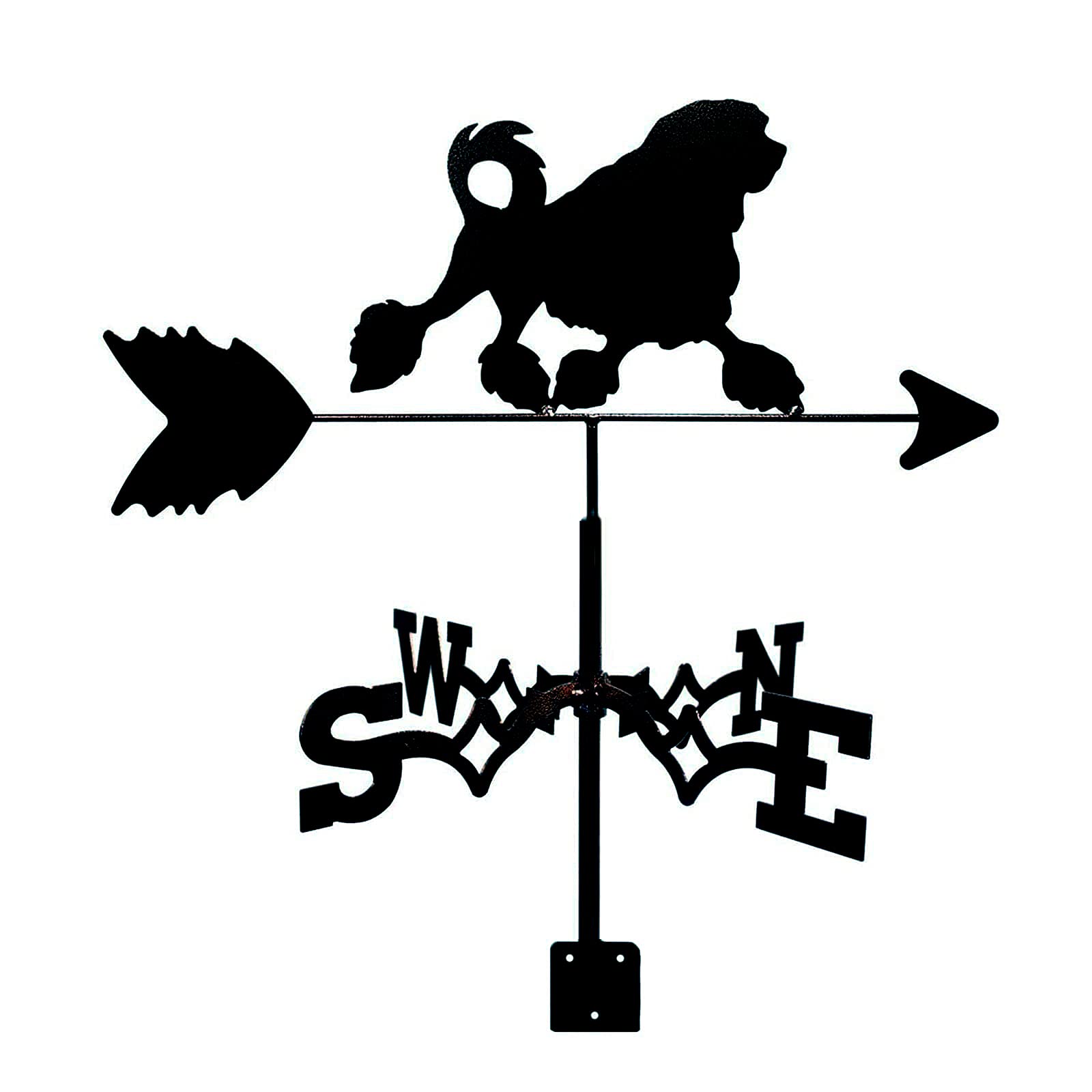 TAXXII wind vane Weathervane Metal Bracket Wind Vane For Yard Stainless Steel Direction Indicator Roof Mount Weathercock Measuring Tool (Dog)