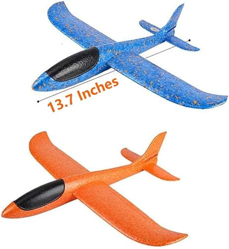 Miniatura 6 de WenToyce Paquete de 2 aviones de espuma de lanzamiento, 13.7 pulgadas, 2 modos de vuelo, modelo de aviones de inercia planeadores, lanzamiento