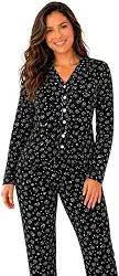 Pijama Feminino Longo Americano Canelado Suede Macio