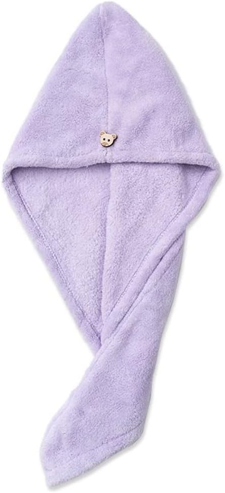 Hair Drying Cap Strong Absorbent Wash Quick-Drying Towel Baotou Women Thicken Turban Artifact(Black)