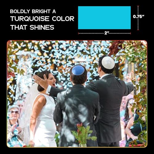 Image of Ultimate Confetti, Turquoise Color Biodegradable Confetti - Rectangular Fluttering Tissue Paper Confetti for Cannon and Launcher use - Best for Wedding, Parties, Concerts and Live Events - 1 lb, 16 oz