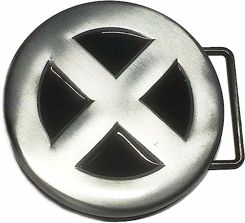 TCB Creations Classic Superhero Movie Men X Logo Silvertone Metal Belt Buckle