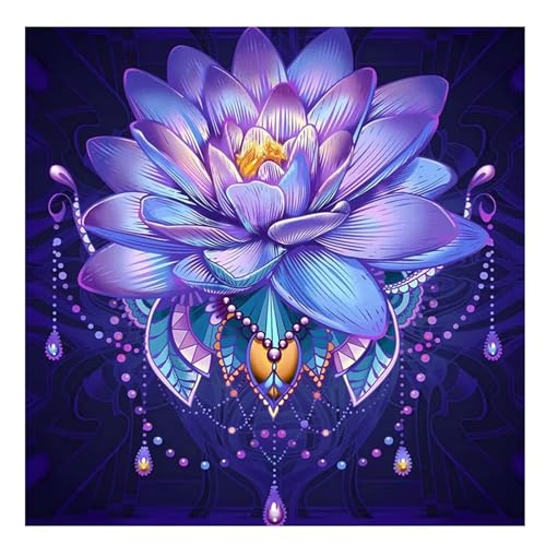 Kit broderie diamant complet lotus pour adulte et enfant, grand format 100x100 cm