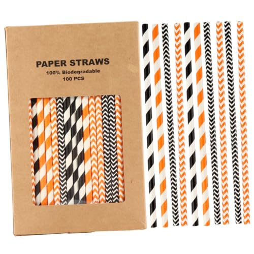 Pitillos de papel kraft para fiesta Halloween set 100 pcs miniatura 1