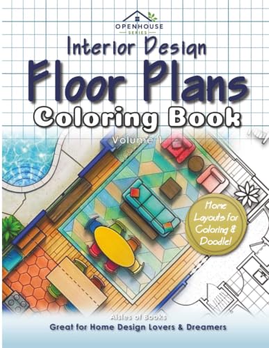 Interior Design Floor Plans Coloring Book Volume 01: Home Layout Drawings for Coloring and Doodle (OpenHouse) image 2