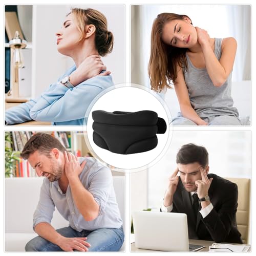 Wvu & Wvo Nackenstütze gegen Nackenschmerzen, Weich Halskrause für Schlafen, Neck Support zur Unterstützung der Halswirbelsäule Druckentlastung für Frauen und Männer, Schwarz