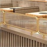 ZYCHSJXA Separadores para áreas de Comedor, separadores de mostrador de Restaurante de Vidrio translúcido con Rayas en Relieve, mamparas Bajas (Oro-b, 30x100cm)
