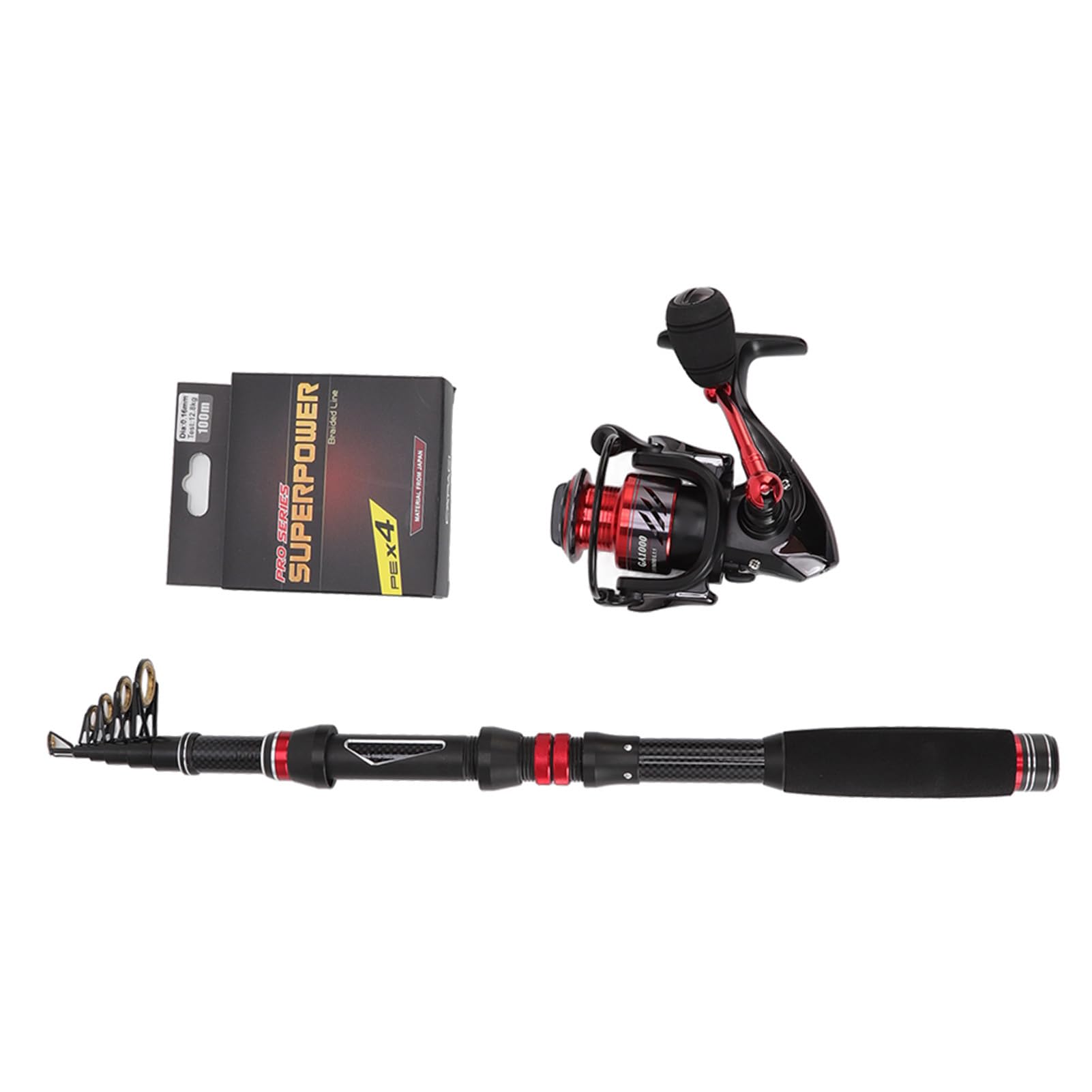 Canna da pesca e mulinello combinati Canna da pesca telescopica in fibra di carbonio con mulinello Kit di esche per pesca in acqua dolce salata Uomini Donne Principianti