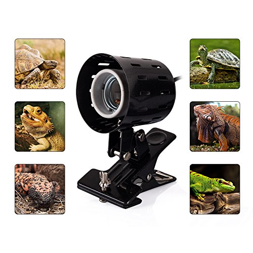 Repti Zoo Reptile Clip Clamp Lamp Fixture 360-Degree Reptile Light Fixture Rotating Adjustable Lamp Holde Fixture For Habitat Lighting & Heat Lamp #TOP4