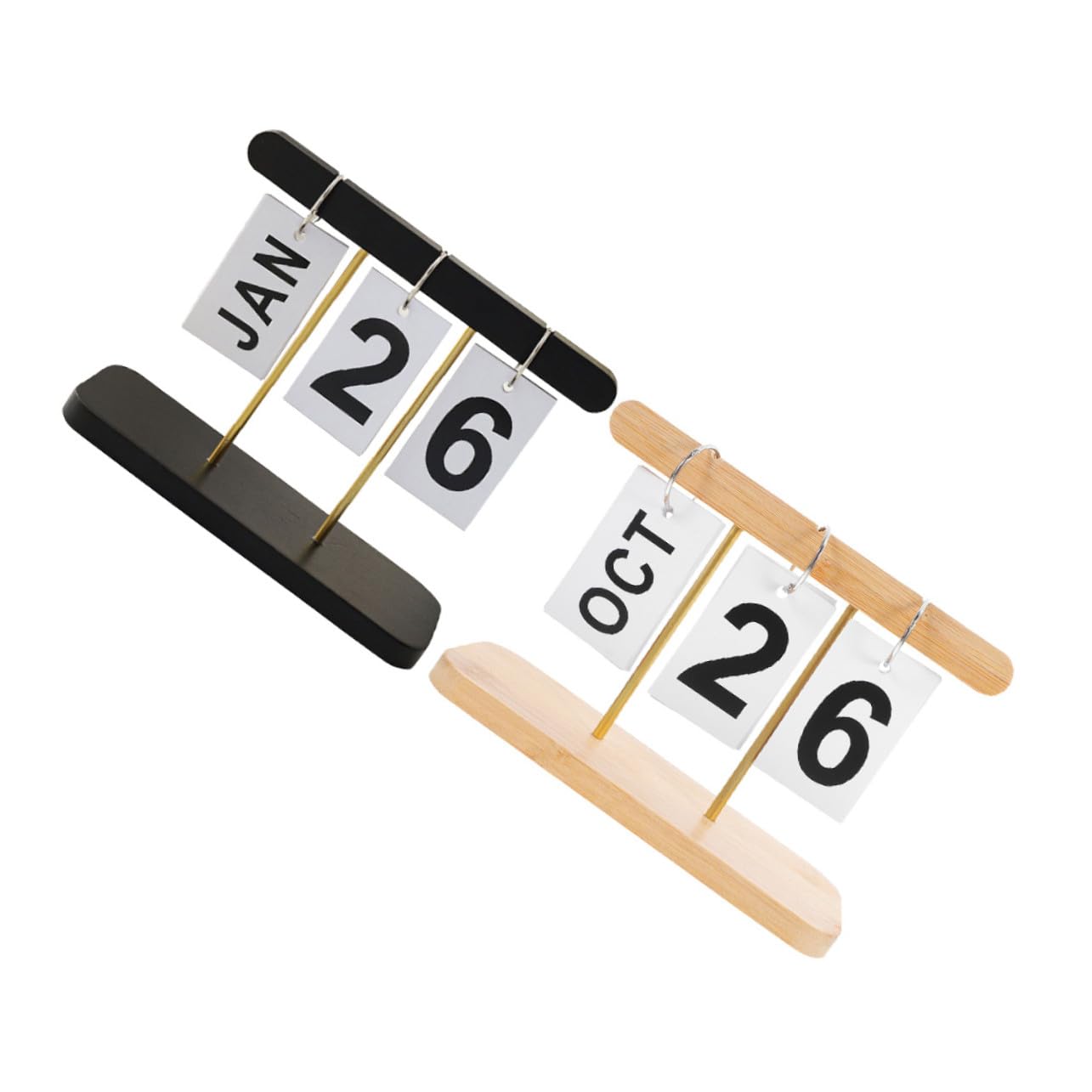 2 Piezas Calendario de Madera Unidades Calendario de Escritorio Manual con Diseño Minimalista Organizador Compacto para Oficina Seguimiento de Fechas para Eventos y