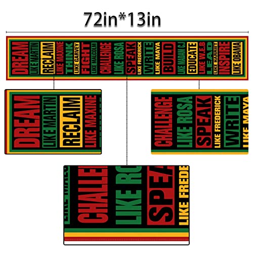 Sunwer Juneteenth Table Runner Black History Month Pan Afro African American Freedom Independence Day Indoor Outdoor Party Table Cover Decoration Home Kitchen Dining Room (13" X 72") #TOP2