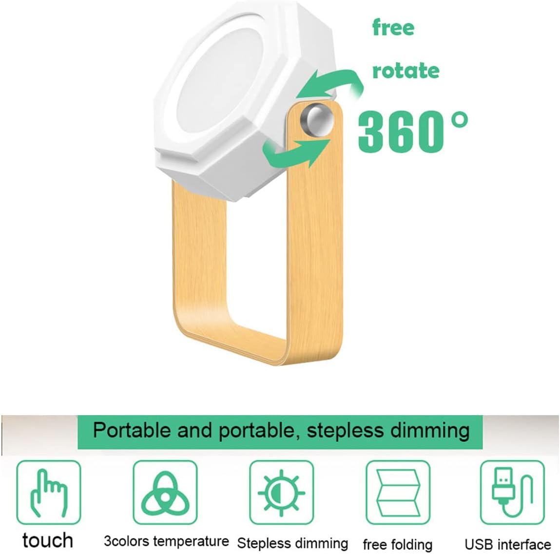 Rechargeable LED Lantern Lamp, Dimmable Multi-Functional Portable Night Light, Bedside Lamp for Bedroom, Living Room, Office, Camping