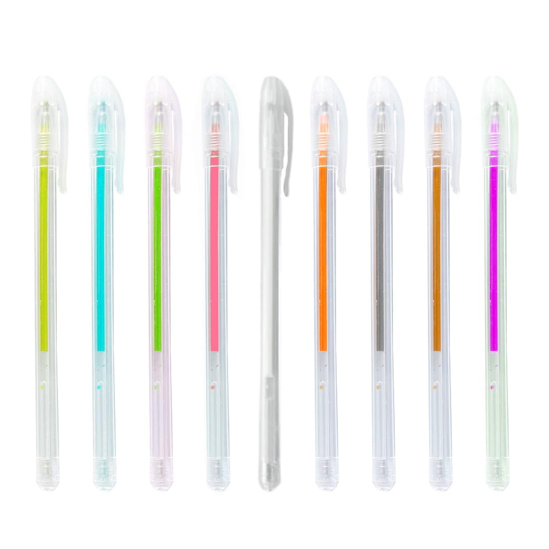 SGERUFZ 9 Pcs bolígrafos de gel multicolor para artistas y libros para colorear purpurina metálicos neón tiza acuosa 1.0 mm