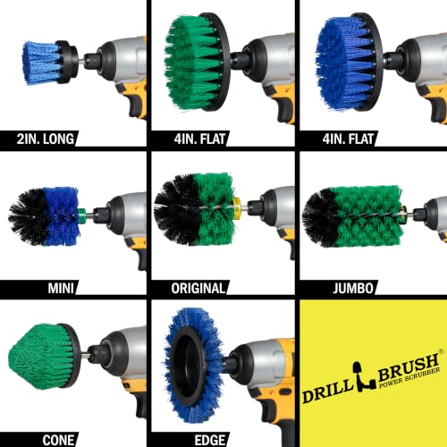 Image of Grout Cleaning Brush for Shower Tile, Flooring, & Kitchen Tile Backsplash | Drillbrush Medium Stiffness Electric Drill Brush Set Attachment Power Scrubber Cleaning Tool Kit - Power Boat Scrubber Kit