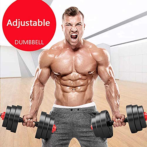 Dumbbells Barbell Set met Drijfstang, Verstelbare Dumbbells Set, Verstelbare Lifting Training Set voor Mannen en Vrouwen… - Afbeelding 4