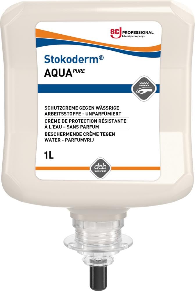 Krem ochronny do skóry Stokoderm Aqua PURE 1 l nieperfumowany biały wkład Stoko