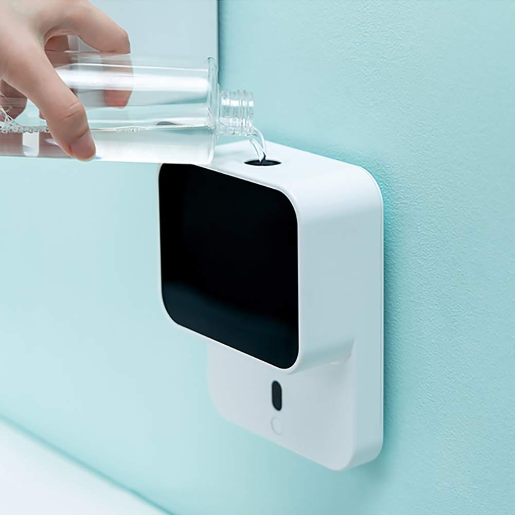 Impermeabile Sensore A Infrarossi Ricaricabile USB Distributore Di Sapone,Per La Cucina Bagno,Nessuna Foratura Automatico Distributore Di Sapone Di Schiuma-Bianco 16x12x6 3 Cm