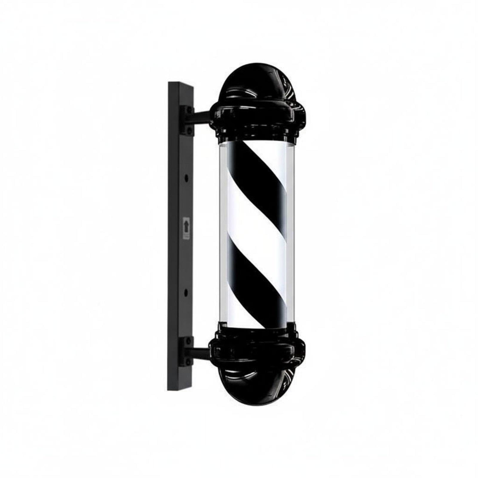 SNAPPSY Barber Pole Retro Design Rotating Barber Pole Light Waterproof Illuminated Salon Sign for Barbershop 70CM Black Black White-image-31