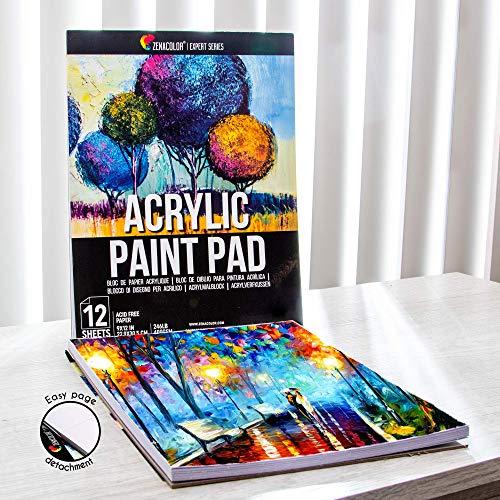 image for Zenacolor Acrylic Paper Pads (Set of 2) - 24 Acrylic Sheets 9x12 inch 