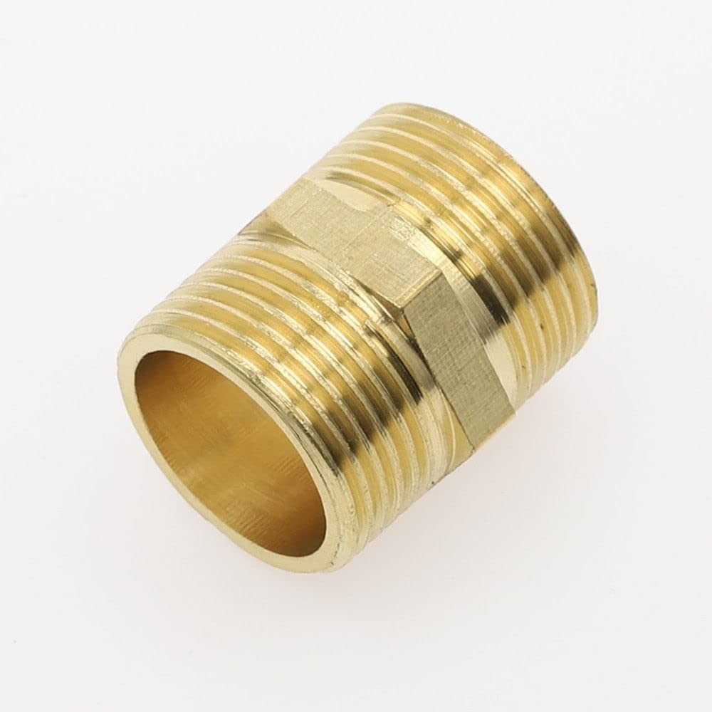 VVW&LIU Adattatore rapido per Raccordo Esagonale per Tubo in Ottone 1/8' 1/4' 3/8' 1/2' 3/4' 1' Filettatura Maschio BSP Connettore Acqua, Olio e Gas, 1,1/2"