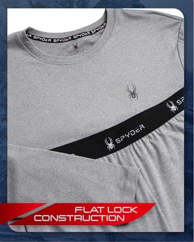 Spyder Men's Thermal Underwear Set - 2 Piece Brushed Back Fleece Lined Long Johns Base Layer Set for Men (Sizes: S-XL)4