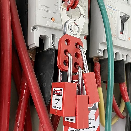 SAFBY Kit de metal para estação de identificação de bloqueio com etiqueta de bloqueio Loto 2 Hasps,