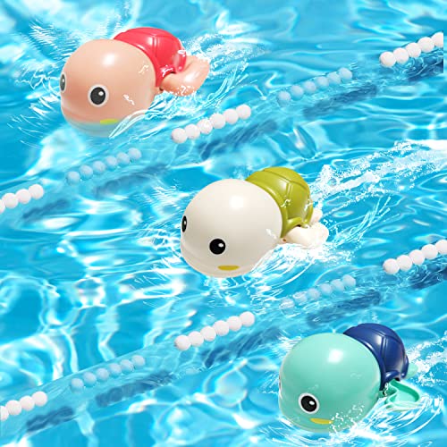 Baby Bath Toys For Toddlers 1-3: Swimming Pool Bathtub Floating Wind Up Toys - Water Tub Turtle Swim Toy 1 2 3 Year Old Boy Girl Fun Gifts For 6 9 12 18 Month Infant Toddler #TOP4