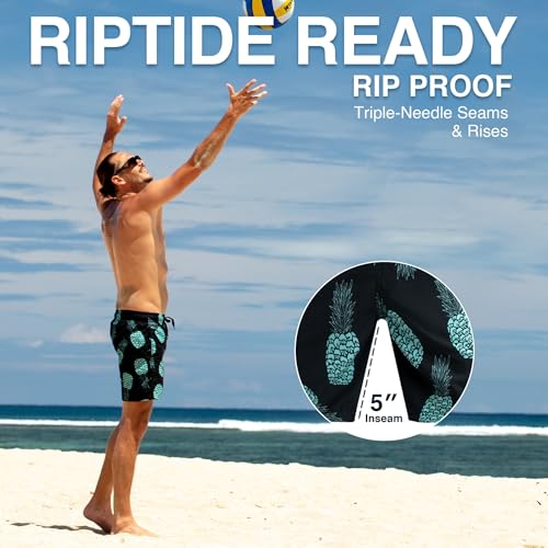 Image of Kanu Surf Men's Big Viper Extended Size Stripe Swim Trunk