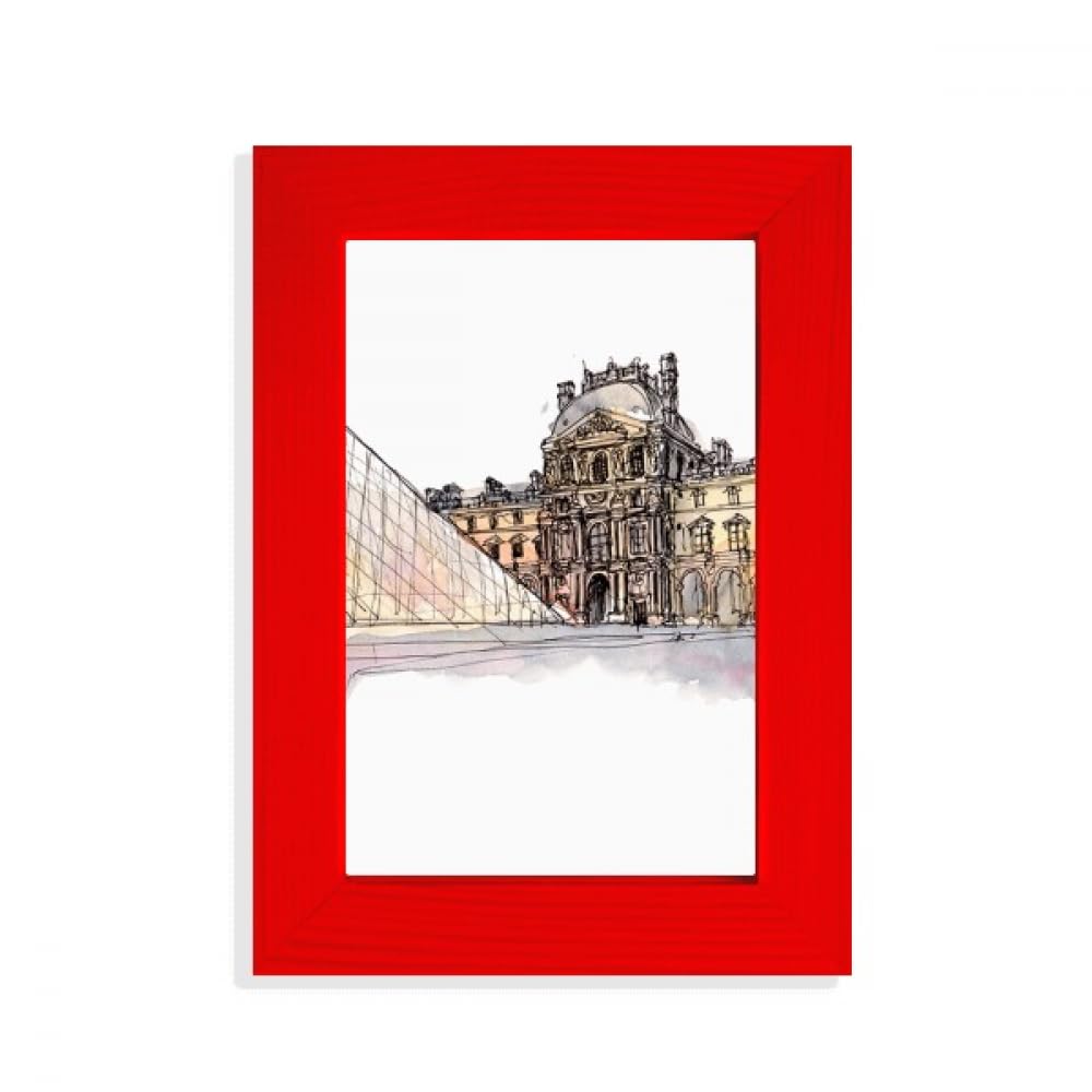 Cadre photo rouge Louvre pour illuminer votre salon avec un souvenir de Paris