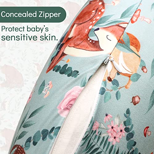 Image of TANOFAR Nursing Pillow Covers, Bear Breastfeeding Pillow Cover for Baby Boys & Girls, Woodland Nursing Pillow Case for Newborn, Soft Fabric Fits Snug On Infant, Washable & Breathable