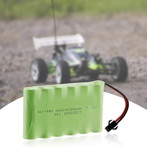 Miniatura 5 de 7.2V 2400mAh Ni-MH AA BaterÃ­a Recargable Pack con SM-2P 2Pin Enchufe y Cable Cargador USB para RC CamiÃ³n Coches VehÃ­culos, Verde