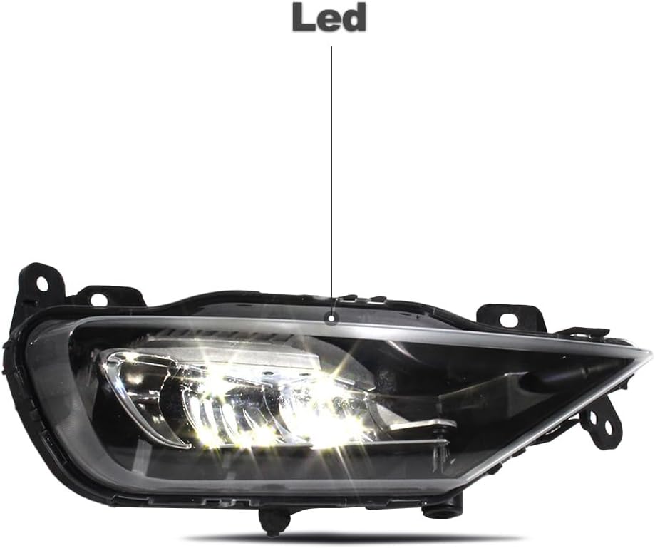 LED Type Fog Light For 2018 2019 2020 2021 2022 Volvo S90, For 2016 2017 2018 2019 Volvo XC60, with bulbs, 31395866 (Right Passenger Side)