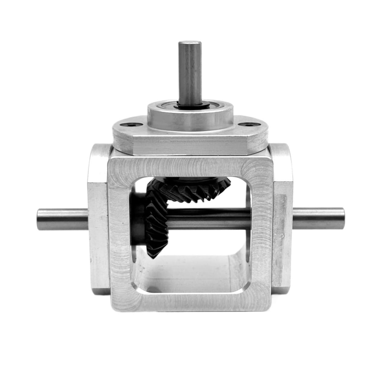 Gearbox 90 Degree Commutator 1 to 1 Transmission Spiral Bevel Gear Angle Reducer 10mm Dual Output Shaft Reversing Gearbox Steering Direction