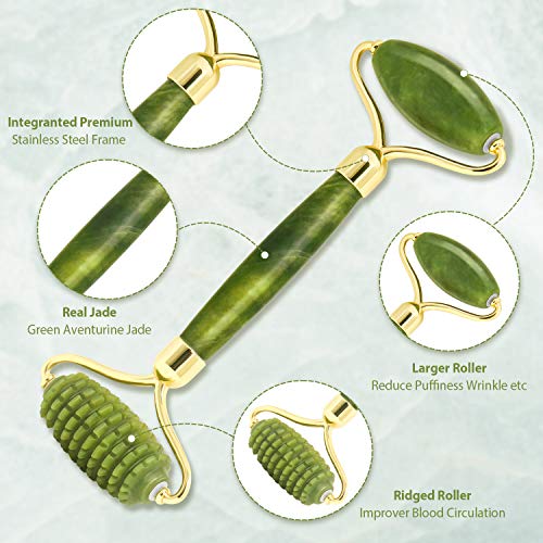 Jade Gua Sha Roller Set for Face & Neck Rejuvenation - Image 5
