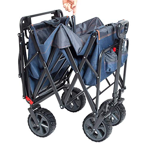 Mac Sports 300LB Capacity Push Wagon with Wheels, Handle and Basket