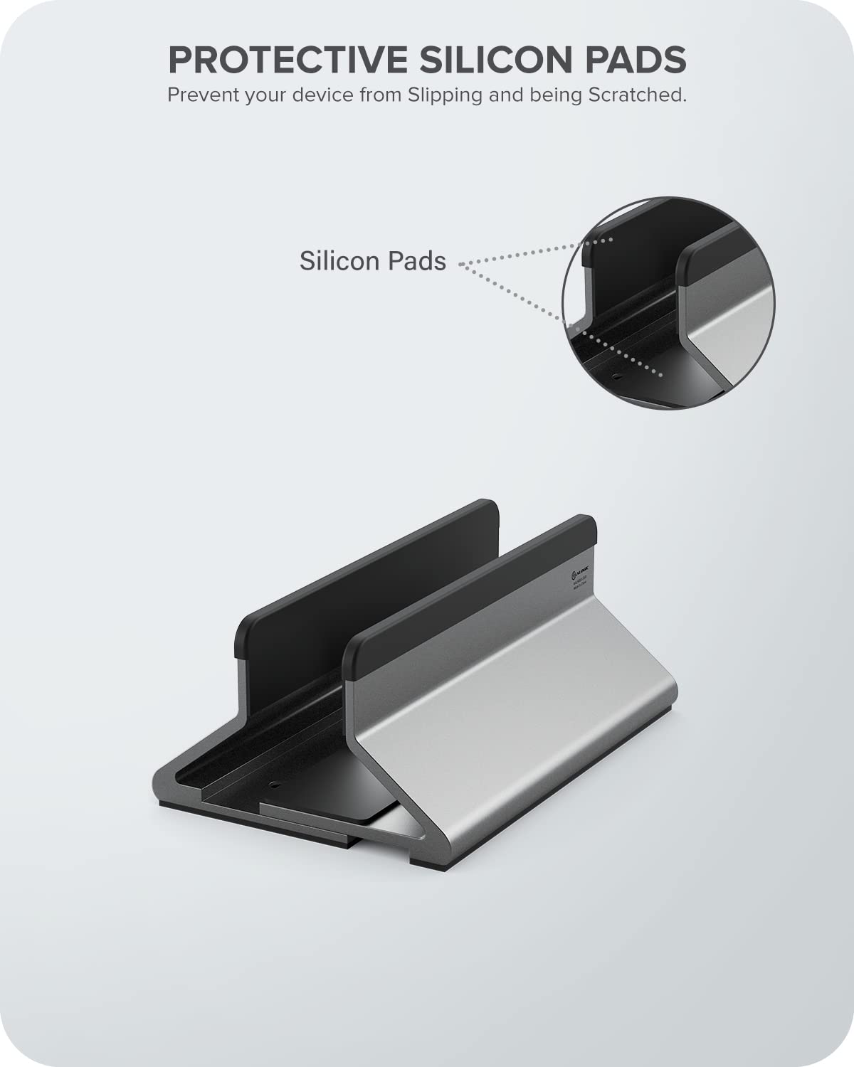 ALOGIC Supporto verticale per laptop regolabile Bolt realizzato con pad in alluminio e silicone,larghezza intercambiabile,compatibile con gli ultimi laptop: MacBook,Surface, Chromebook e altro ancora