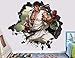 WARMBERL Adesivi Murali Street Fighter Ken Akuma Ryu Adesivo Murale Smashed 3D Sticker Vinile Decorativo