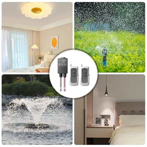 Fernbedienung Schalter, 230V Funkschalter AC100V~240V 30A Relais Fernschalter, 300m Lange Range Funkschalter mit 2 Fernbedienung für Garagentore, Motorräder, Diebstahlalarm, Leitplanke, Rollentür